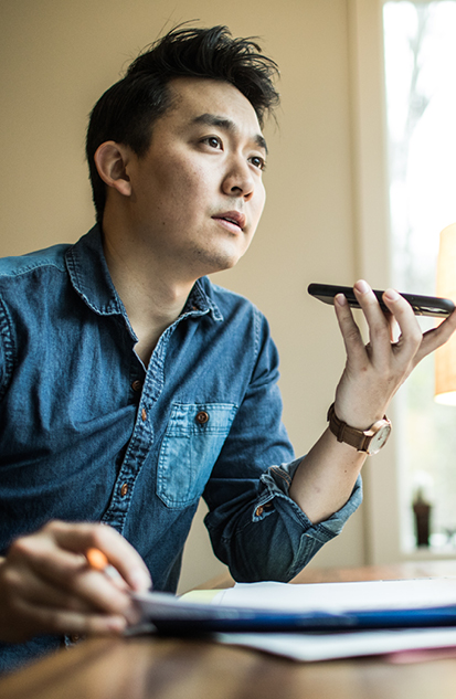 Image of a man talking on his mobile phone
